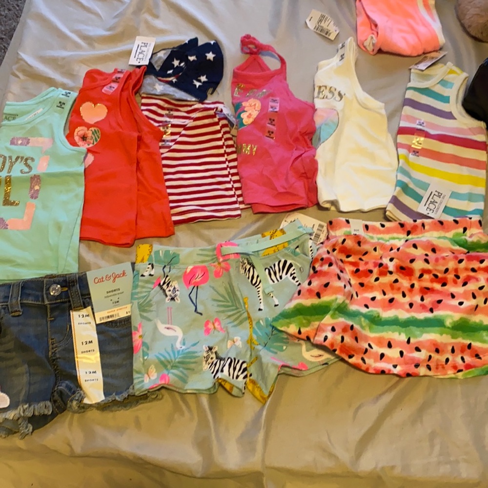 Children place shirts